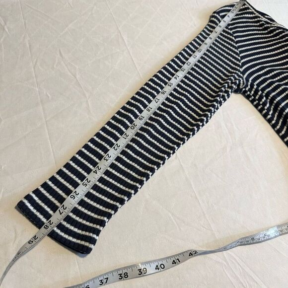 Michael Michael Kors Striped Ribbed Knit Sweater Dress Navy Blue White Womens 2X - Picture 8 of 9